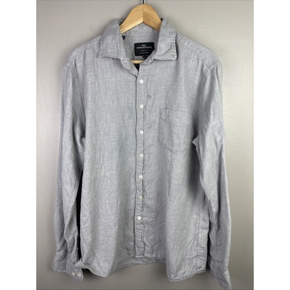 Rodd & Gunn Other - rodd and gunn button Down shirt Size XL Sports Fit Gray Herringbone Italian